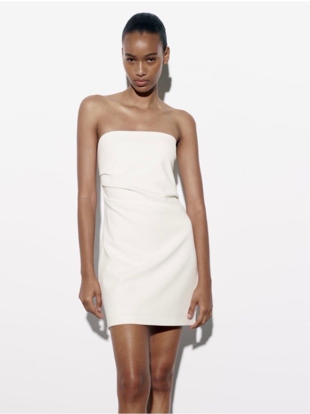 Zara Strapless White Mini Dress